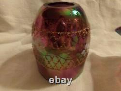 Fenton HP Purple Carnival glass Fairy Lamp QVC Exclusive