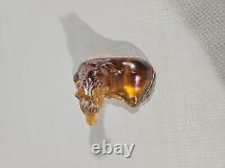 Fenton Iridescent Autumn Gold Glass Horse Foal Signed Hand Painted Carnival Art