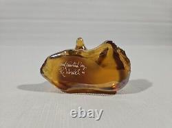 Fenton Iridescent Autumn Gold Glass Horse Foal Signed Hand Painted Carnival Art