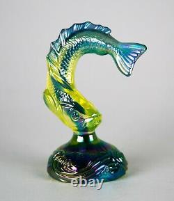 Fenton Iridescent Carnival Glass Trout Fish Figurine Paperweight Vintage