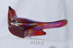 Fenton Iridescent Oil Slick Carnival Glass Bird of Happiness Figurine