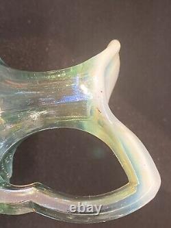 Fenton Levay Aqua Opal Opalescent CACTUS Glass Cruet with Stopper