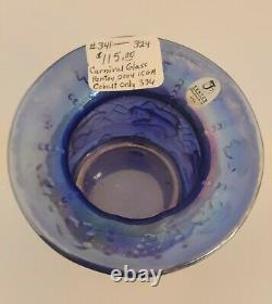 Fenton Opalescent Blue Carnival Glass ICGA 2004 Spitoon Bears Playing 1/336