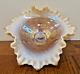 Fenton Peach Opalescent Opal Carnival Glass Tri Corner Bowl Fenton's Flowers