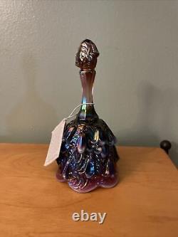 Fenton Plum Opalescent Carnival Glass Temple Bell Lily Design