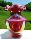 Fenton Plum Raspberry Carnival Opalescent Glass Vase 7.5H Rare 1990's