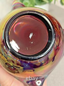 Fenton Purple DRAPE IRIDESCENT Carnival FAIRY LAMP Light SIGNED MAKE OFFER