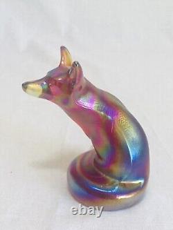 Fenton Red Carnival Glass Rarity Fox 4 1/2 Tall Vintage 2003