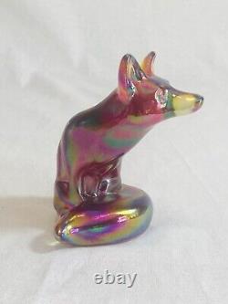 Fenton Red Carnival Glass Rarity Fox 4 1/2 Tall Vintage 2003