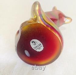 Fenton Red Carnival Glass Rarity Fox 4 1/2 Tall Vintage 2003