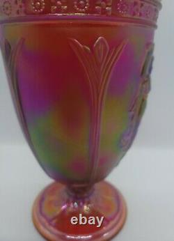 Fenton Rosenthal Collection 2007 Red Iridescent Stretch Carnival Art Glass
