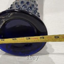 Fenton Rustic Iridescent Cobalt Blue Carnival Glass 15.5 Vase