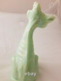 Fenton Sea Green Iridescent Irridized Alley Cat Undecorated Carnival