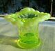 Fenton Topaz Opalescent Glass #37 Miniature Mini JIP Vase 2. H x2.5W RARE GLOWS