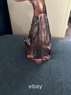 Fenton Vintage Alley Cat Petal Pink Iridescent Carnival Glass 11