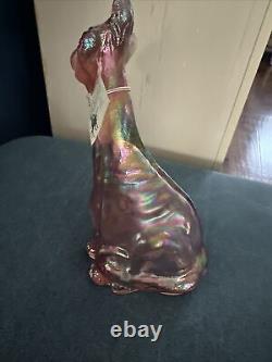 Fenton Vintage Alley Cat Petal Pink Iridescent Carnival Glass 11