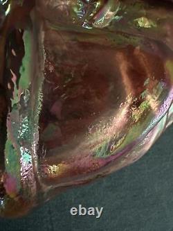 Fenton Vintage Alley Cat Petal Pink Iridescent Carnival Glass 11