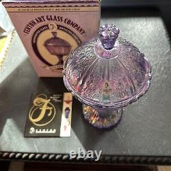 Fenton Violet Iridescent 30th Anniversary Collector's Edition Covered Candy Dish