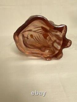 Fenton Winking Alley Cat 11 Iridescent Carnival Glass PINK Excellent