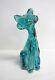 Fenton Winking Alley Cat Blue Topaz Iridescent Carnival Glass