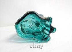 Fenton Winking Alley Cat Blue Topaz Iridescent Carnival Glass