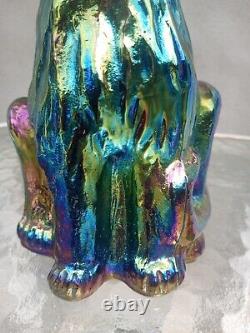 Fenton Winking Alley cat 11 Iridescent Carnival Glass. Gorgeous color
