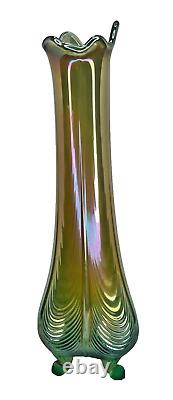 Fenton for Levay DRAPERY Aqua Opalescent Carnival Glass 14 Swung (Glows)