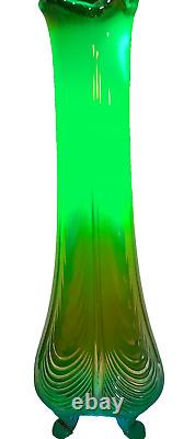 Fenton for Levay DRAPERY Aqua Opalescent Carnival Glass 14 Swung (Glows)