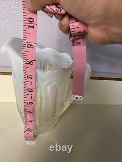 HTF Weishar Moon and Star French Opalescent Iridized Pitcher Carnival Glass