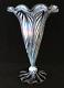 Handblown Pulled Feather Iridescent Carnival Art Glass Vase Signed Joe Deanda