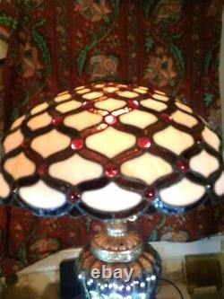 Hurricane Lamp Carnival Glass Free Shipping Vintage Stained Glass