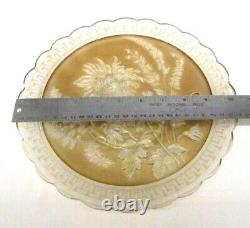 IMPERIAL Carnival Glass NUART CHRYSANTHEMUM Marigold RIBBED 10 Plate AS IS