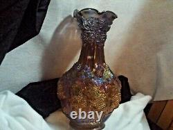 IMPERIAL GLASS GRAPE/LOGANBERRIES Carnival Glass VASE IRIDESCENT
