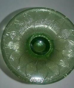 Ice Light Lime Green Iridescent Carnival Glass Corn Vase Stalk Base Northwood