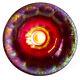 Imperial Dark Ruby Red Stretch Glass Bowl, Antique Amberina Carnival 656 9 3/4