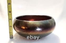 Imperial Jewels IRON CROSS Marked ROUNDED Purple Amythest Carnival Glass Bowl