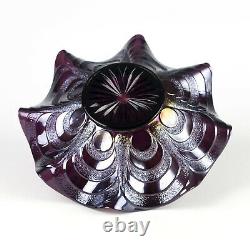 Imperial Star of David Amethyst Carnival Bowl, Antique c. 1910 Electric Color 9