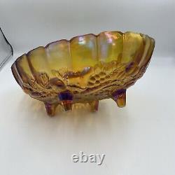 Indiana Carnival Glass Iridescent Gold Jug/pitcher X6 Goblet/glass & Oval Bowl
