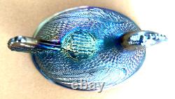 Indiana Carnival Glass Light Iridescent Blue 2891 Large Hen On Nest Hen-on-nest