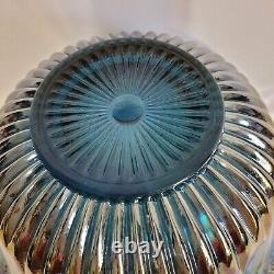 Iridescent Blue Carnival Glass Indiana Grape Harvest Punch Bowl Only