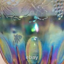 Iridescent Blue Carnival Glass Indiana Grape Harvest Punch Bowl Only