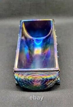 Iridescent Carnival Glass Town Pump Vase And Water Trough Tree Trunk