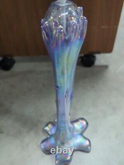 Iridescent Favrile Style Amethyst Oil Lamp