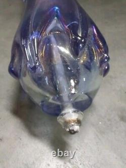 Iridescent Favrile Style Amethyst Oil Lamp