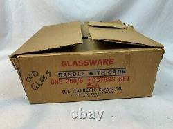 Iridescent Gold Carnival Glass Hostess Set Jeannette New In Original Box 711