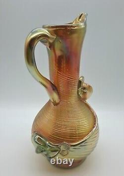 Kaunas Glass / Pitcher vase carnival iridescent / European Glass