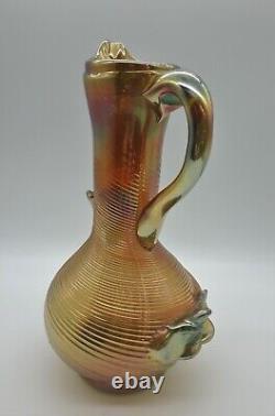 Kaunas Glass / Pitcher vase carnival iridescent / European Glass