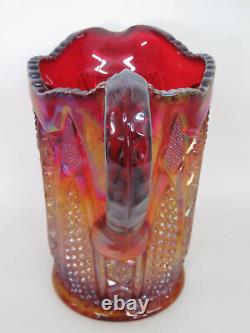 Mid Century Indiana Carnival Glass Heirloom Sunset Iridescent Pitcher Jug 329B