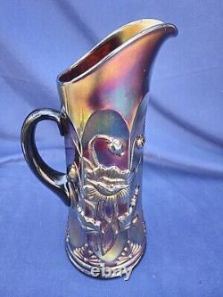 Northwood Amethyst Oriental Poppy Tankard Pitcher VGC AWESOME COLOR
