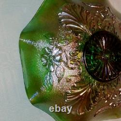 Northwood Antique Rare Carnival Glass Clambroth Grape Leaf & Blossom/Shell 1909